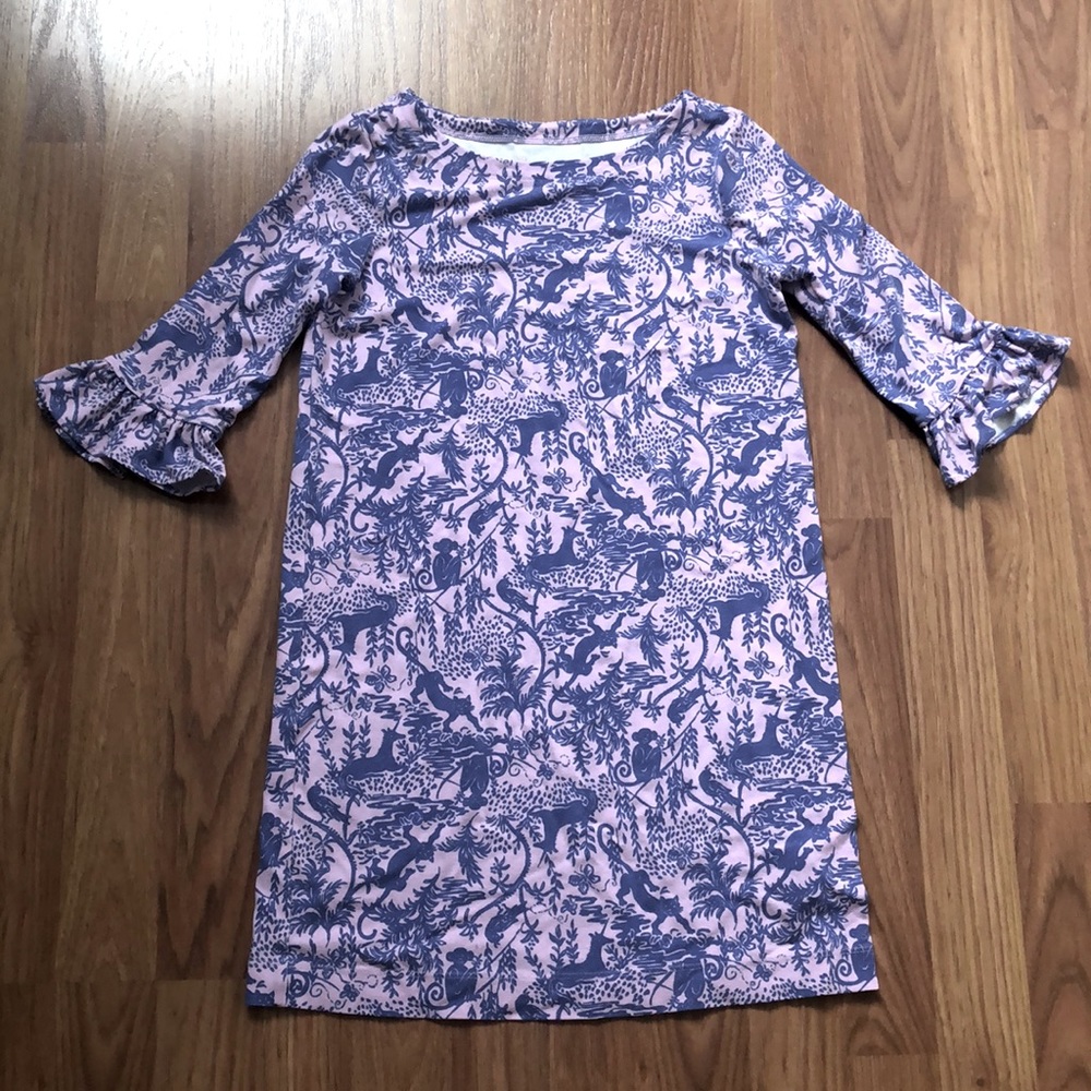 Lilly Pulitzer Mini Sophie Ruffle Lilac Safari Girls Dress Sz L